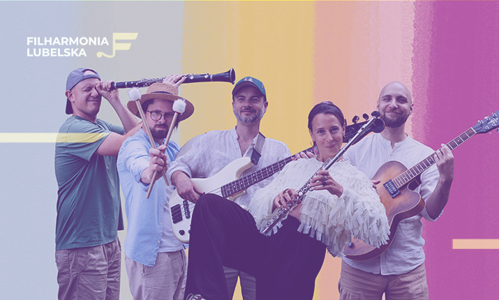 Plakat koncertu Projekt Muzyka + Muzykat. „Wielkie koncerty dla małych słuchaczy”